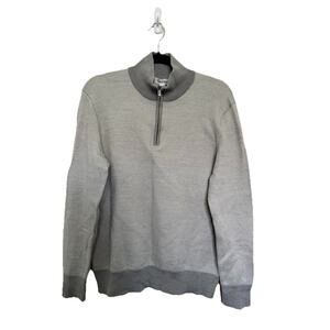 Calvin Klein Men's Quarter-Zip Pullover Sweater in a light grey color Size L